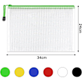 Miniatyrbillede 2 af 7: A4 Plast Zip-mapper - 12 stk. lynlås-filposer Mesh Zip Lock Dokumentpungholder Rejseopbevaringspose til kontorartikler og rejsetilbehør 6 Colours  12 PCS A4