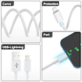Miniatyrbild 2 av 6: iPhone-laddningskabel, 4-pack 3FT/1M MFi-certifierad Lightning-kabel Apple snabbladdningskabel kompatibel med iPhone 14 13 12 11 XS XR X Pro Max Mini 8