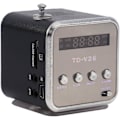 Pikkukuva 2 / 7: Radio, Radio Billig, Td V26, Pieni kannettava radio verkkovirralla ja akulla Mini-kaiutin Musiikkisoitin Kannettava Fm-radio Pc Muoti Tukee Tf-korttia ja U-levyä Black