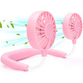 Miniatyrbillede 1 af 6: Bærbar nakkeventilator, håndfri personlig hængende nakkesportsventilator USB genopladelig (3 hastighedsjusterbar) Bærbar kølehovedventilator, 360 graders fri R Pink