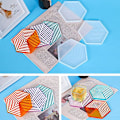 Miniatyrbillede 5 af 8: 3-pak geometriske striber form underlag harpiks forme sekskant silikone forme epoxyharpiks støbning krystal agat bakke harpiks forme kopmåtte til DIY håndværk Ho