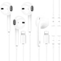Miniatyrbild 1 av 8: 2-pack iPhone-hörlurar med Lightning-kontakt (inbyggd mikrofon och volymkontroll) [MFi-certifierade] Hörlurar som stöder iPhone 14/13/12/S