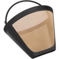 Miniatyrbillede 3 af 5: Guld Kaffe Filter Til Cuisinart Guld Tone Filter 6 Til 12 Kopper Størrelse Permanente Kaffe Filtre (Guld Og Sort 2stk)