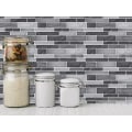 Miniatyrbilde 3 av 5: 2 stk 25*28cm, selvklebende veggfliser, svart og grå klebende backsplash med marmor mønster for kjøkken bad, mosaikkeffekt