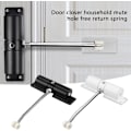 Miniatyrbild 6 av 7: Automatisk dörrstängare, justerbar dörrfjäderstängare för innerdörr, tyst automatisk dörrstängning för dörrvikter 20-35 kg, med justeringsro White Black