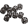 Pikkukuva 1 / 3: 10 kpl noppaa (musta) monimuotoinen D6 noppa 16mm akryylinoppasetti Dnd noppa Rpg Mtg lautapeleihin