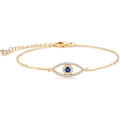 Miniatyrbillede 1 af 7: Armbånd til kvinder 14K guldbelagt fin kæde simpelt smykke sødt til piger Evil Eye B 2 Layer Satellite Chain