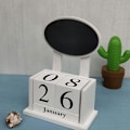 Miniatyrbillede 2 af 5: Kalenderblokke til skrivebord Lille tavlekalender Evigvarende skrivebordsblok Månedsdatodisplay Hjemmegave til hjemmekontor Oval (1 stk, træfarve)