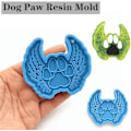 Miniatyrbilde 5 av 7: 3 stk. Silikonformer for Resin Blå Pet Paw Form Silikonform Hjerte Potetrykk Nøkkelring Silikon Resin Former for DIY Nøkkelringer Halskjede Anheng