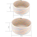 Pikkukuva 2 / 8: Punotut puuvillaköysi säilytyskorit, 2 kpl punotut pyykkikorit, lelujen säilytyskorit, lelut, kirjat, olohuone, lastenhuone, punotut ba Embroidered Rainbow on Beige