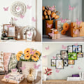 Pikkukuva 6 / 6: 72 kpl vaaleanpunainen 3D-perhosseinäkoriste 3 kokoa Perhoskoristeet Perhosjuhlan kakkukoristeet 3D-perhostarrat Tarrat tytöille lapsille vauva 72 Pcs, Bling Pink