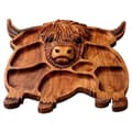 Charkbräda i trä med Highland Ko-design, Serveringsbräda i naturträ, Rustik serveringsbricka, Ostbricka, Snackbricka B