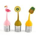 Miniatyrbilde 1 av 5: Teinfuser finmasket løs te silikonesil med langt håndtak intervalldiffusor for å brygge løs te krydder krydder (3 stk, flerfarget)