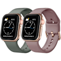 Miniatyrbilde 1 av 5: Kompatibel med Apple Watch-reimer 49mm 45mm 44mm 42mm 41mm 40mm 38mm, myk silikon sportsreim med klassisk spenne for iWatch-serien Smoke Purple/Olive Green 38/40/41 mm
