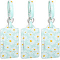Miniatyrbillede 1 af 8: 3-pak blomster bagagemærker, bagagemærker til kufferter, bagagemærker med navneskilt, synlige, holdbare, rejsetilbehør, PU-læder, Daisie FlowerDaisies 2.7 x 4.2 inch/6.8 x 10.7 cm