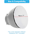 Miniatyrbilde 2 av 6: 6 stk Standard Reflektor Diffuser Deksel 7\" / 18cm Myk Stoff Diffuser Lys Deksel Reflektor Deksel for Fotografi Video Studio Standard Strobe R White (6 Pcs)