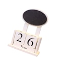 Miniatyrbillede 1 af 5: Kalenderblokke til skrivebord Lille tavlekalender Evigvarende skrivebordsblok Månedsdatodisplay Hjemmegave til hjemmekontor Oval (1 stk, træfarve)