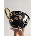 Miniatyrbillede 7 af 8: ® YBK Tech Euro Style Bone China Kop & Underkop Sæt, Keramisk Te- og Kaffe Kop til Hjemmet, Køkkenet, Bryllup (Retro Blomstermønster - Mørkeblå) Retro Flower Pattern Dark Blue