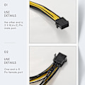 Pikkukuva 5 / 5: 5-pakkaus Pci-e 8-pin 2x 8-pin (6+2) -jakokaapeli Pcie Pci Ima Y - Splitt