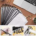 Miniatyrbillede 3 af 7: A4 Plast Zip-mapper - 18 stk. lynlås-filposer Mesh Zip Lock Dokumentpungholder Rejseopbevaringspose til kontorartikler og rejsetilbehør Black  18 PCS A4