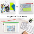 Miniatyrbillede 2 af 7: A5 Plastik Zip-mapper - 24 stk. A5 Mesh Lynlåspose Plastik Zip Lock-poser Dokumentmapper Fil Lynlåsposer Rejseopbevaringspose til Kontorartikler 12 Colours  24 PCS A5