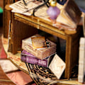 Miniatyrbillede 5 af 7: Cuteefun Miniaturehus, DIY Dukkehussæt, Drømmende Træhus, Sæt med Støvdæksel, Håndlavet Håndværk til Voksne, Kreativ Dekoration, Pres Magisk stuga
