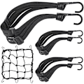 Miniatyrbillede 1 af 8: Cykelbagageremme, Cykelstativremme, Robust Bungee-remme med Kroge, Elastiske Remme med Skydebeslag, Motorcykel Cargo Net, Elastisk Rem black