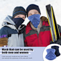 Miniatyrbilde 7 av 7: Vinterhalsvarmer Fleece Vindtett Halskrage Snood for Menn Kvinner Kaldt Vær Ansiktshalsduk Hodeplagg for Ski Løping Sykling Navy Blue+blue