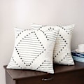 Miniatyrbilde 2 av 5: Set med 2 putetrekk 45x45cm, bohemske dekorative putetrekk moderne vevde firkantede putetrekk for sofa soverom stue, svart og hvitt