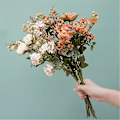 Miniatyrbillede 4 af 4: Kunstig blomst charmerende udsøgt stof realistisk nordisk stil blomsterbuket til hjemmet-farve:hvid