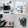 Miniatyrbillede 5 af 5: Magnetisk skrivebordsopbevaringsboks Metalnet Opbevaringsboks Kontorartikler Net Penholder Sukkerstativ Whiteboard Køleskabsmagnet 2 pak
