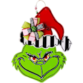 Pikkukuva 1 / 5: Tervetuloa-kyltti hauska Grinch_welcome Etuoven kyltti Seppeleet, 15,7 x 11,8 tuumanen puinen riipuskoriste, puinen maalaistalon kuistin koriste kodin etuosaan