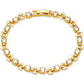 Pikkukuva 1 / 7: Rannekoru naisille 14K kullattua siroa ketjua Yksinkertainen koru Söpö tytöille Tennis Link Chain Round 2 Layer Satellite Chain