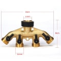 Miniatyrbillede 2 af 5: Messinghave Slange Splitter Slangekobling Slangehane Adapter 4 Ventiler (1stk, Kobberfarve)