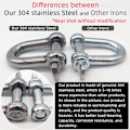 Miniatyrbilde 3 av 7: D-ringlås-M6/0,236\", 304 rustfritt stål D-ring for tung konstruksjon, rigging, bilberging, tauing, surringer, henging-6 M66 Pcs M66 Pcs