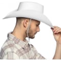 Miniatyrbild 2 av 2: Cowboyhatt, Vit, Filthatt, Sheriff, Vilda Västern, Förklädnad, Dräkt, Karneval, Temafest, Vit, One Size