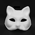 Miniatyrbillede 2 af 4: 3 stk. Katte masker Hvidt papir tomt håndmalet ansigtsmasker Diy umalet dyr halv ansigtsmasker til fødselsdagsfest favoriserer forsyninger