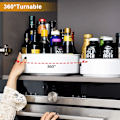 Miniatyrbillede 6 af 7: Lazy Susan drejeskive skabarrangør, multifunktionelt krydderihylde til køkkenopbevaring, roterende krydderiholder, skridsikre opbevaringsstativer 9\" Grey 2 packs 9“