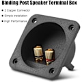 Miniatyrbillede 6 af 7: Queen.Y Højttaler Terminalboks Skal DIY Hjem Bil Stereo 2-Vejs 2 Kobber Binding Post Ledning Kabel Stik Akustiske Komponenter Black+Gold