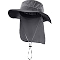 Miniatyrbild 1 av 6: Utomhus UPF 50+ Mesh Solhatt Bred Brätte Fiskehatt med Nackskydd Vandring Hinkhatt för Män Dark Grey L