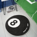 Miniatyrbillede 1 af 5: Sort 8 Ball Rundt Badeværelse Tæppe Bademåtte 2ft Skridsikker Vaskbar Sød Unik Cool Sort Og Hvid Rundt Badeværelse Tæppe Blødt Og Absorberende