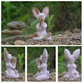 Miniatyrbillede 3 af 5: Meditationskattestatue Samleobjekter Miniature Hjemmeindretning