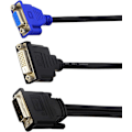 Miniatyrbillede 6 af 8: Wyse DVI-I Splitter-kabel - DVI-I(24+5) han til DVI-D(24+1) og VGA (HD15) hun Sammenlignelig med Wyse DVI Digital Y-kabel (DVI-I til DVI-D og VGA)（9 I