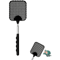Pikkukuva 1 / 5: Retractable Fly Swatter (musta + punainen), Retractable Fly Swatter, Kestävä ja tukeva teleskooppikahva, Kevyt manuaalinen tuholaistorjunta
