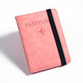 Miniatyrbild 1 av 4: 2 st pu läder passväska rfid multi-kortplats multifunktionell passdokumenthållare passfodral pink