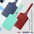 Miniatyrbillede 3 af 8: Pakke med 3 bagagemærker, PU-læder bagagemærker til kufferter, bagagemærker med navneskilt, synlige, holdbare, rejsetilbehør, cyan Green+Blue+Wine Red 2.7 x 4.2 inch/6.8 x 10.7 cm