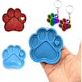 Miniatyrbilde 4 av 7: 3 stk. Silikonformer for Resin Blå Pet Paw Form Silikonform Hjerte Potetrykk Nøkkelring Silikon Resin Former for DIY Nøkkelringer Halskjede Anheng