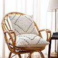 Miniatyrbilde 3 av 5: Set med 2 putetrekk 45x45cm, bohemske dekorative putetrekk moderne vevde firkantede putetrekk for sofa soverom stue, svart og hvitt
