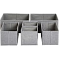 Pikkukuva 1 / 8: Taitettavat Vaatelipastojen Järjestäjät / Jakajat Vaatekaappiin, Makuuhuoneeseen tai Keittiöön, 6 kpl Setti, Harmaa Grey Set of 6