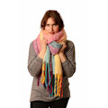Miniatyrbild 1 av 6: Damtäcke Scarves Vinter Varm Tartan Rutig Regnbåge